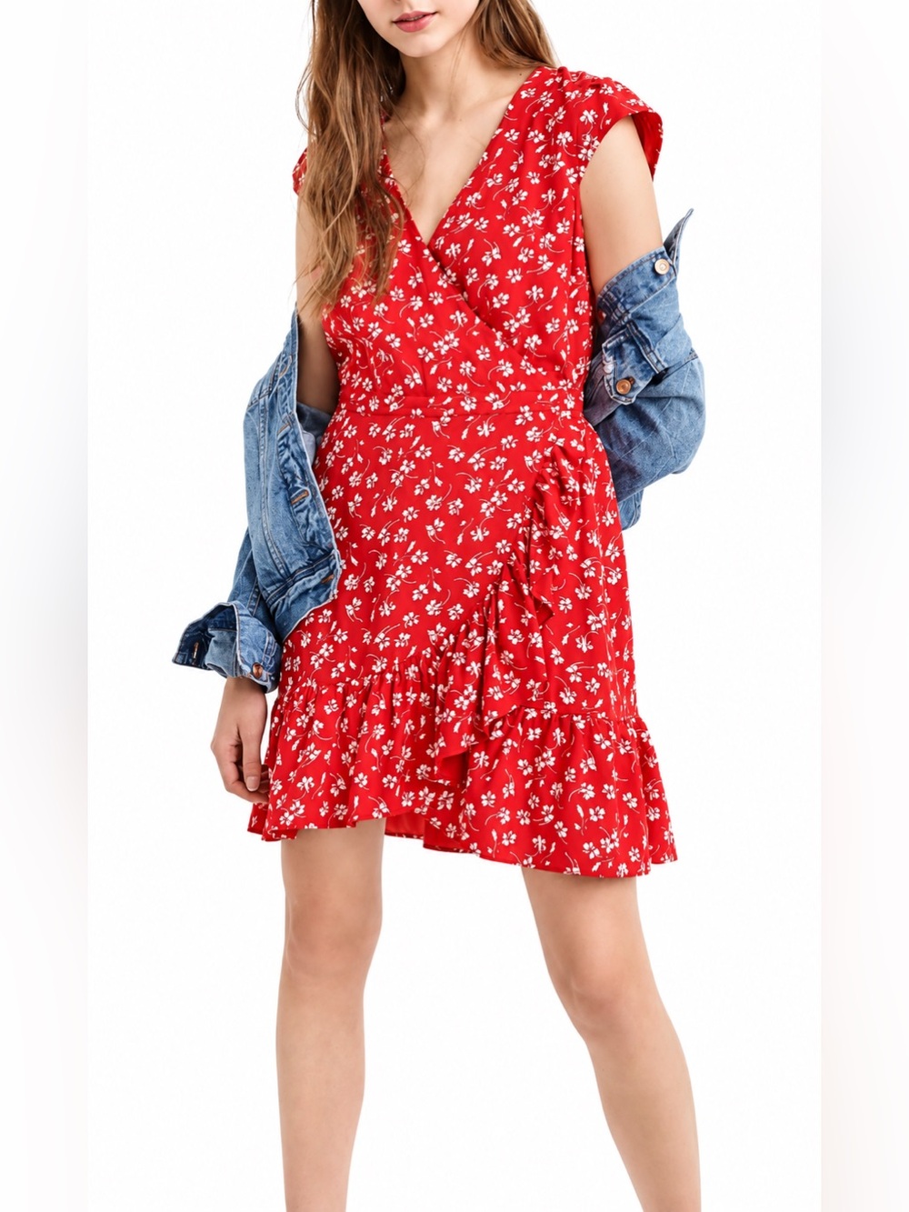J Crew Mercantile red floral mini dress, size 00